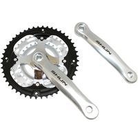 pédalier VTT ALU ARGENT LG170 PLATEAU ACIER 28x38x48 BOITE AVEC PARE