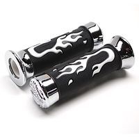 POIGNEE REPLAY FIRE NOIR BLANC EMBOUT CHROME LIVE TO RIDE PR