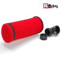 FILTRE A AIR REPLAY DOUBLE MOUSSE LONG ROUGE COUDE 90 degrés diamètre 35 28