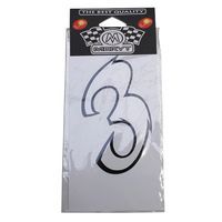 STICKER CHIFFRE 3 BLANC H.9cm