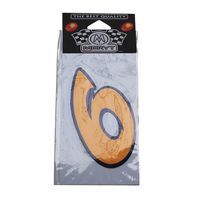 STICKER CHIFFRE 6 JAUNE H.9cm