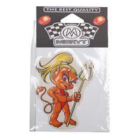STICKER DEVIL GIRL AVEC SON TRIDENT 10x8cm