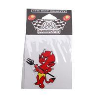 STICKER DEVIL PETIT ROUGE AVEC TRIDENT 8x8 5cm