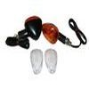 Clignotant MINI BOMBER 2 NOIR PACK ORANGE , TRANSP HOMOL