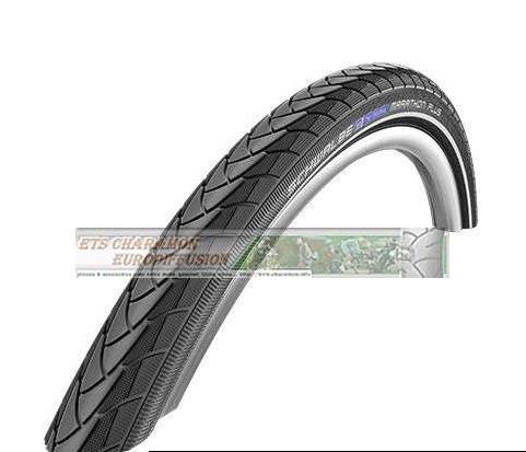 pneu city 24 x 1.00  600x25 schwalbe marathon plus noir ETRTO 25-540 renfort 5mm flanc reflex - Image 1