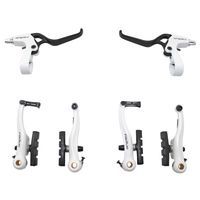 LEVIER,ETRIER FREIN VBRAKE ENSEMBLE AVANT,ARRIERE ALU BLANC AVEC CAB