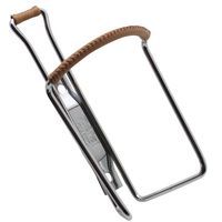 PORTE BIDON ZEFAL VINTAGE CHROME AVEC CUIR MARRON