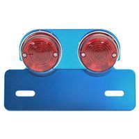 FEU ARRIERE UNIVERSEL REPLAY SUR PLATINE ALU BLEU 2 FEUX RONDS ROUGES