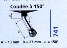 CHAMBRE A AIR 8 3 50x8 MICHELIN 8B1 STANDARD COUDE 150degrés