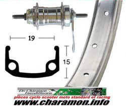 Roue arrière 28 x 1 3 8 36T alu zinc moyeu frein à rétropédalage ETR - Image 1