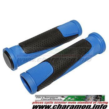 POIGNEE VTT DOUBLE DENSITE BLEU 130MM PAIRE - Image 1