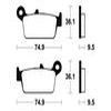 plaquettes frein ma104 ARRIERE gasgas sm125 450 02 ARRIERE xr250r 90 95 ma104