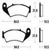plaquettes frein ma123 ARRIERE rvf400 90 ma123