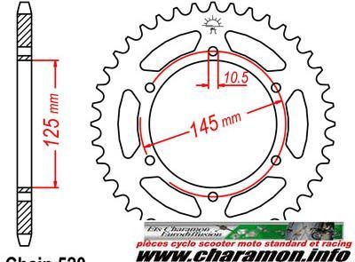 COURONNE ACIER 45 DENTS POUR XT660R 04 06 - Image 1