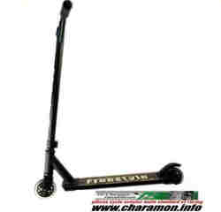 trottinette FREESTYLE alu noir roue 100 MM roulement ABEC 9 poids max - Image 1