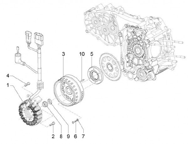 stator pour maxi scooter piaggio mp3 400 500 2010 2011 2012 - Image 1