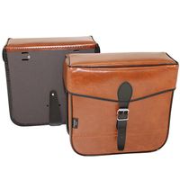 SACOCHE CITY PAIRE S14 FIXATION COURROIE MARRON 30X30X11