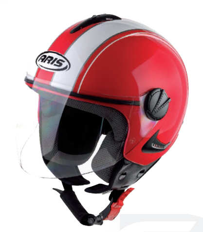 Casque JET ENFANT marque aris Calotte injectée 1 teinte avec déco :  - Image 1