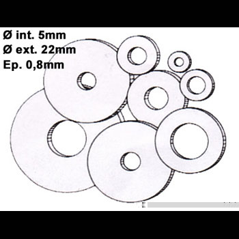 Rondelle ALGI acier plate 5 x 20 x 1 Ref:00825Boite de 100