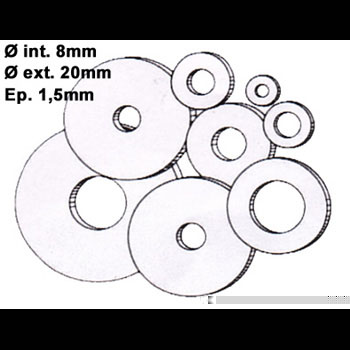 Rondelle ALGI acier plate diamètre 8 x 22 x 1 5 Boite de 100 Ref ALG