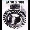 Ecrou de roue ALGI 10 x100 , embase crantée Ref:00607000
