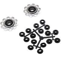 GALET DERAILLEUR JEU DE 2 ALU ARGENT A ROULEMENT 7 8V BLISTER