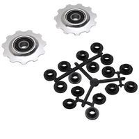 GALET DERAILLEUR JEU DE 2 ALU ARGENT A ROULEMENT 9 10V BLISTER