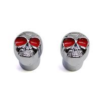 BOUCHON DE VALVE REPLAY TETE DE MORT CHROME x2