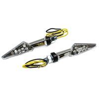 CLIGNOTANT UNIVERSEL REPLAY MINI DEMI FLECHE A LEDS BLANC CHROME x2