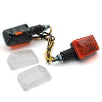 CLIGNOTANT UNIVERSEL REPLAY RECTANGLE ORANGE CARBONE , CABOCHONS BLANC