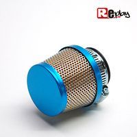 FILTRE A AIR REPLAY CONIQUE BLEU GRILLE CHROME FIXATION DROITE diamètre 35