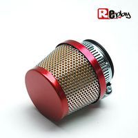 FILTRE A AIR REPLAY CONIQUE ROUGE GRILLE CHROME FIXATION DROITE diamètre 3