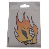 STICKER TETE EN FLAMMES 10x12cm