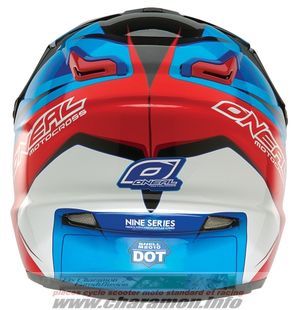 Casque cross intégrale O'neal  9Series Helmet Race noir rouge bleu - Image 2