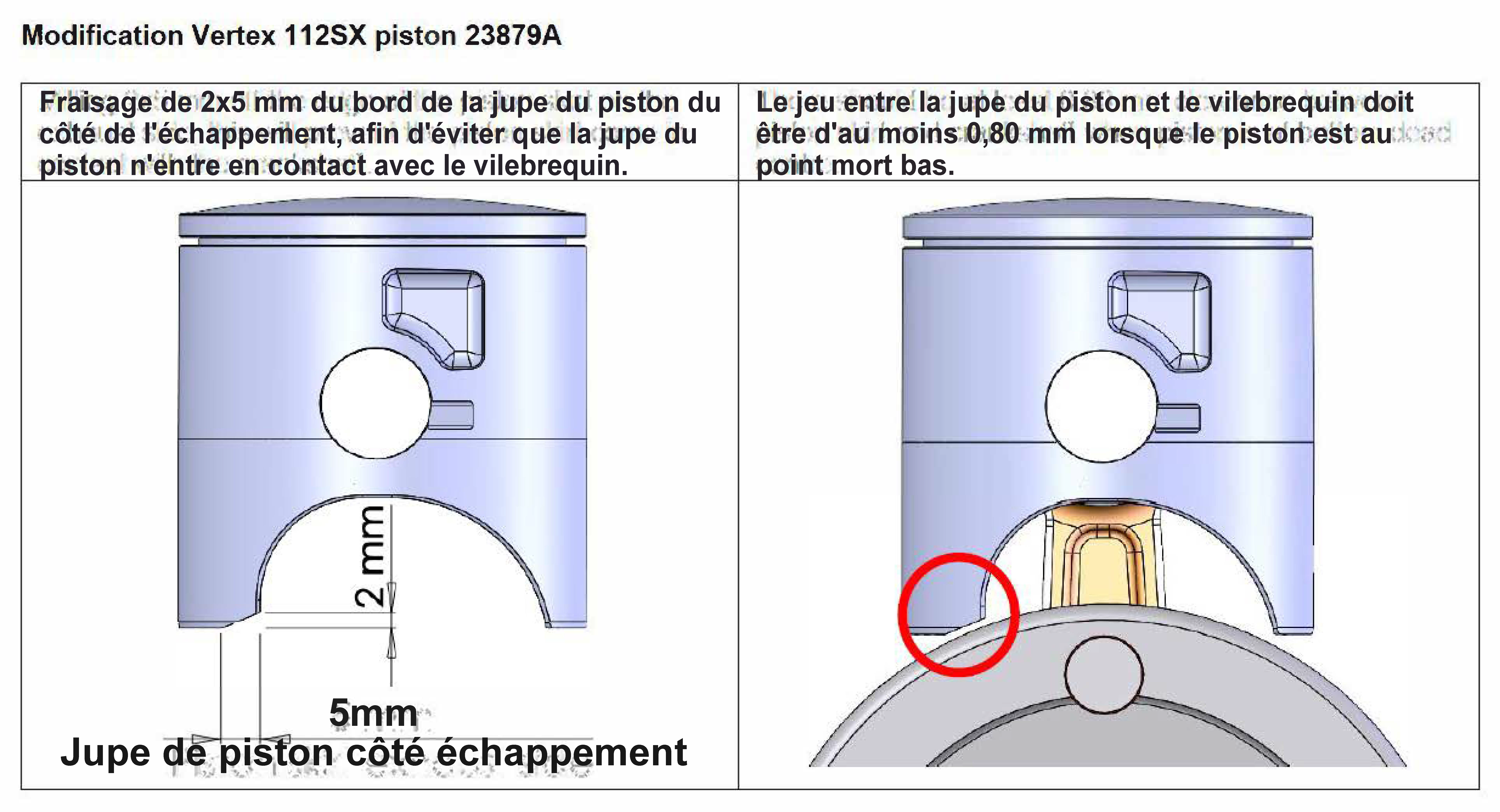 piston Vertex KTM 112SX 2003 - 2024 Ø51.95 - Image 2