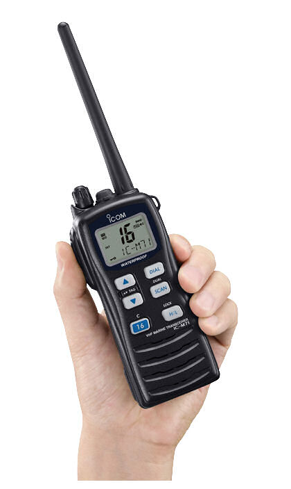 Portatif marine icom IC M71 VHF 156 161 450MHz 6W 97 canaux avec écran - Image 1