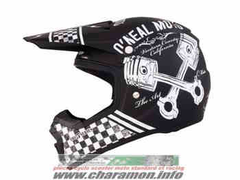 Casque cross O'neal Série 5 version Piston noir et blanc - Image 1
