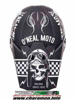Casque cross O'neal Série 5 version Piston noir et blanc - Image 2