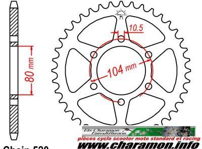 COURONNE ACIER 43 DENTS Kawasaki Zx 6 R - Image 1