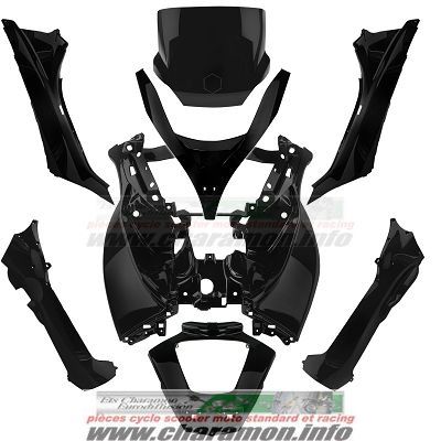 kit carrosserie pour maxi scooter PIAGGIO MP3 125cc 250cc 300cc 400cc 500cc de 2008 à 2013 couleur NOIR B - Image 1