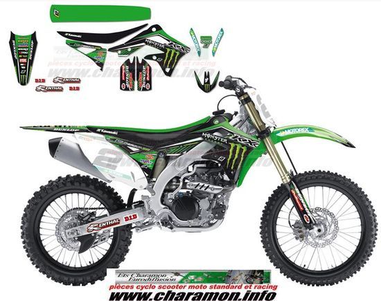 Kit Déco plus Housse de selle Replica Monster Energy 2015 Kawasaki Kx250f 2013 2014 2015 - Image 1