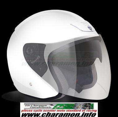 casque jet GPA Lazio en blanc noir mat ou noir brillant - Image 2