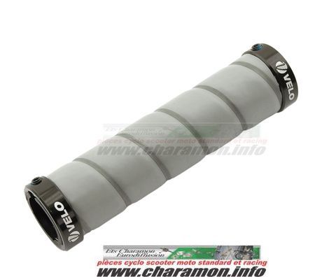 Poignées pour vélo ruban gris PU Gel anti dérapant - Image 1