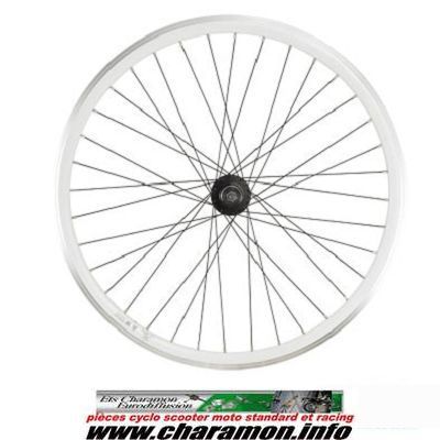 roue de vélo fixie 700 en 6 couleurs avant ou arrière axe plein moyeu noir 36 troues - Image 2