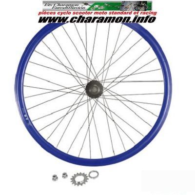 roue de vélo fixie 700 en 6 couleurs avant ou arrière axe plein moyeu noir 36 troues - Image 3