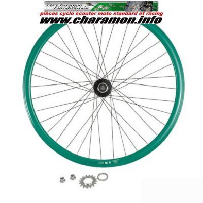roue de vélo fixie 700 en 6 couleurs avant ou arrière axe plein moyeu noir 36 troues - Image 6