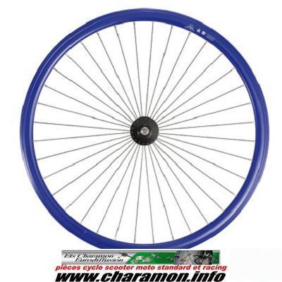 roue de vélo fixie 700 en 6 couleurs avant ou arrière axe plein moyeu noir 36 troues - Image 8
