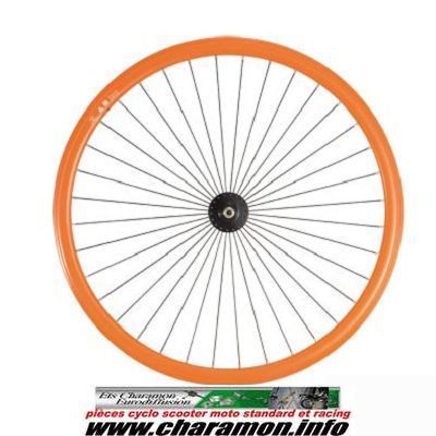 roue de vélo fixie 700 en 6 couleurs avant ou arrière axe plein moyeu noir 36 troues - Image 9