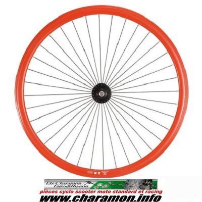 roue de vélo fixie 700 en 6 couleurs avant ou arrière axe plein moyeu noir 36 troues - Image 10