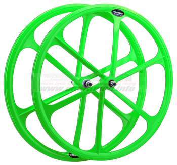 Roue arrière et ou avant pour fixie couleurs  Fluo vert , rouge, jaune - Image 1